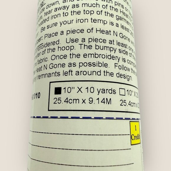 Floriani Heat N Gone Embroidery Stabilizer 10" X 10 Yards New Sewing Quilting - Picture 2 of 3